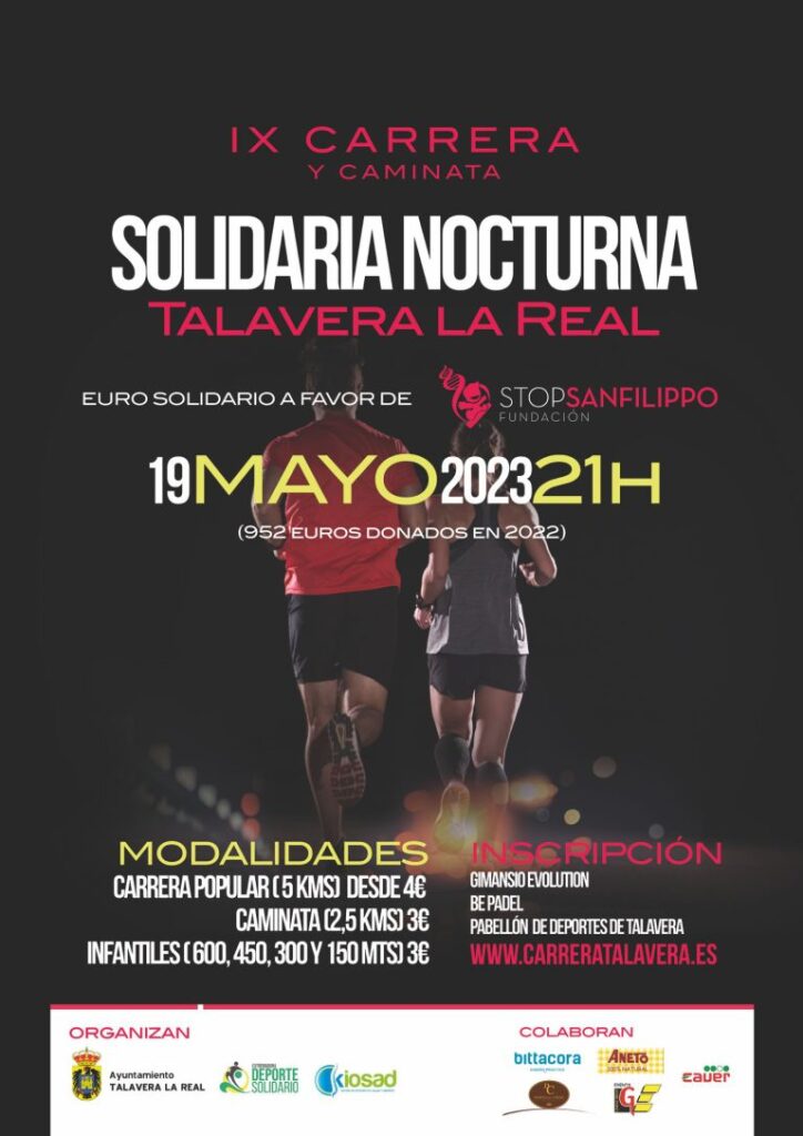 La Carrera y caminata Nocturna Talavera la Real es un evento solidario que reúne participantes de toda España y Portugal.