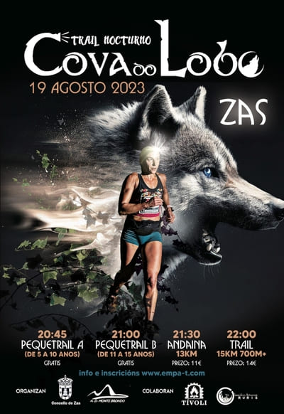 Los amantes del trail running tienen una cita en Zas el próximo sábado 19 de agosto de 2023 con el V Trail Nocturno a Cova do Lobo 2023.