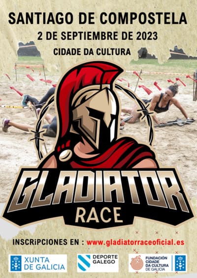 Llega la emoción de la Gladiator Race Cidade da Cultura Bens-Santiago de Compostela  el próximo sábado 02 de septiembre de 2023