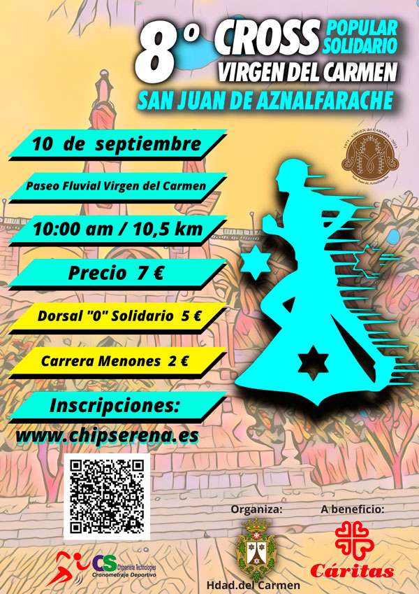 El esperado 8º Cross Popular Solidario Virgen del Carmen se celebrará el 10 de septiembre de 2023, dando inicio a las 10:00 horas.