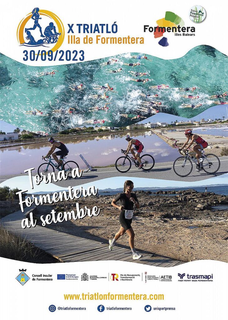 El Triatló Illa de Formentera, uno de los eventos deportivos más emblemáticos, celebra su décima edición el 30 de septiembre.