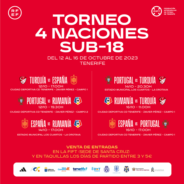 El fervor deportivo se apodera de Tenerife este octubre, con la isla transformándose en el núcleo del fútbol juvenil gracias al TORNEO 4 NACIONES SUB-18