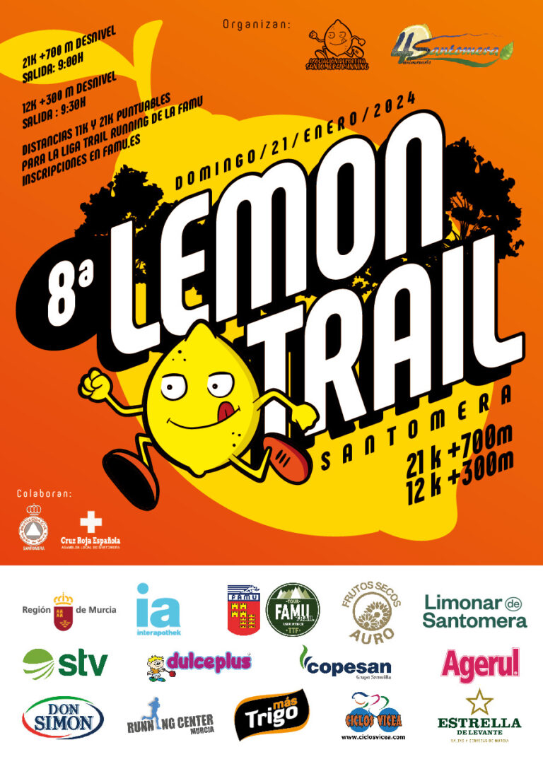 La VIII edición de la Lemon Trail Santomera 2024 promete ser un emocionante evento de trail running en la hermosa Región de Murcia.