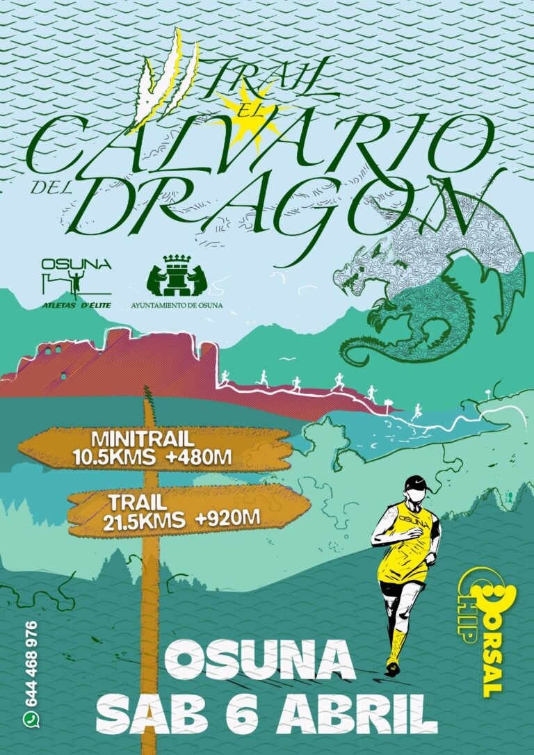 El municipio de Osuna, en Sevilla, acogerá el próximo 6 de abril la carrera de trail El Calvario del Dragón, en su sexta edición.