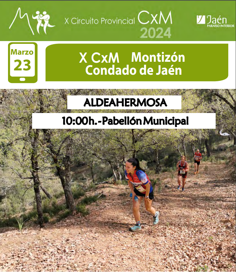 La X CxM Montizón se celebrará el próximo sábado 23 de marzo en Jaén y formará parte del X Circuito Provincial de Carreras por Montaña.