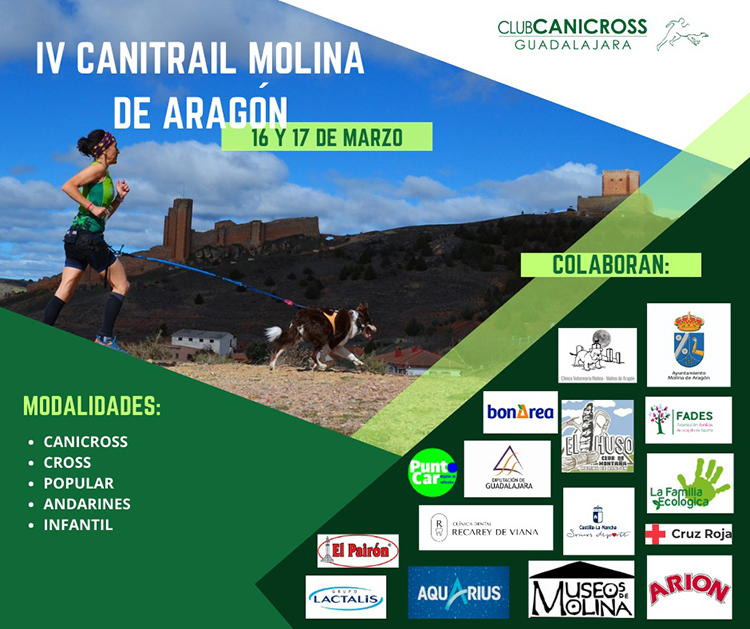 La IV Canitrail Molina de Aragón se celebrará entre los días 16 y 17 de marzo en Guadalajara, promoviendo el vínculo con su compañero canino.