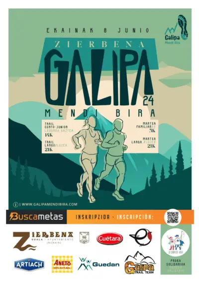 XXII edición de la marcha regulada y XVII Mendi Lasterketa Galipa Mendi Bira, que se llevará a cabo el sábado 8 de junio