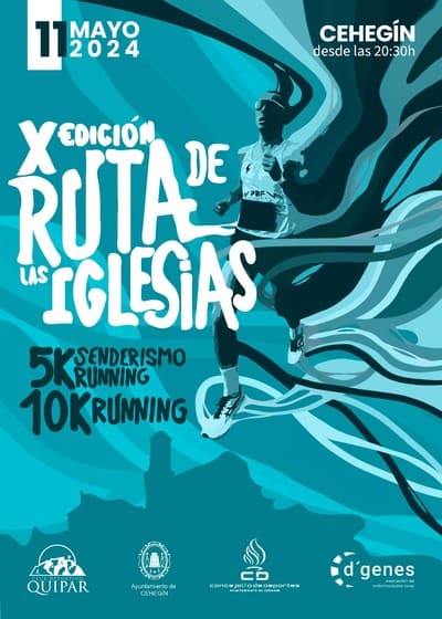 El Club Deportivo Quípar anuncia la celebración de la décima edición de la "RUTA DE LAS IGLESIAS" en Cehegín, Murcia.
