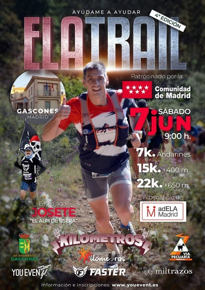 El próximo sábado 7 de junio el municipio de Gascones, en la Sierra Norte de Madrid, será escenario de la IV edición de la ELA Trail.