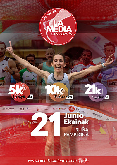 El próximo 21 de junio de 2025, Pamplona se vestirá de corto para acoger la 10ª edición del Media Maratón San Fermín