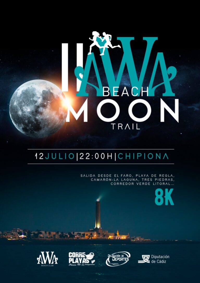 La localidad gaditana de Chipiona acogerá el próximo sábado 12 de julio la II AWA Beach Moon Trail, una prueba de carrera popular de 8K