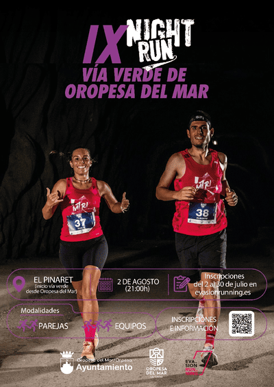 El próximo sábado 2 de agosto de 2025, la localidad castellonense de Oropesa del Mar acogerá la IX edición de la NightRun,