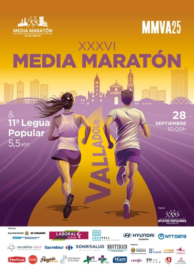 Las calles de Valladolid se llenarán de color y pasión por el running con la celebración de la XXXVI Media Maratón Ciudad de Valladolid.