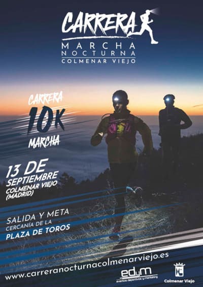 El sábado 13 de septiembre Colmenar Viejo vivirá una noche diferente con la celebración de la 1ª edición de la Carrera Nocturna Colmenar Viejo