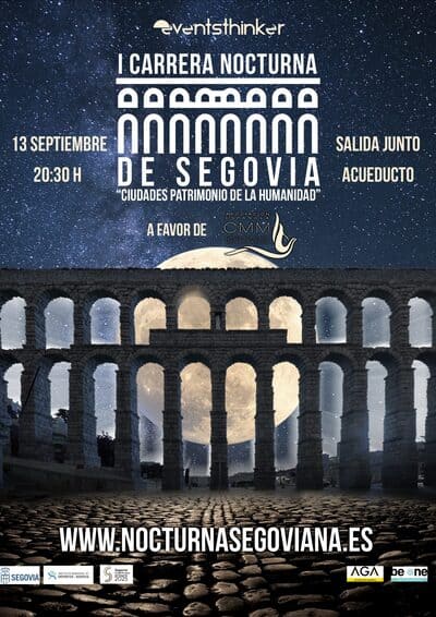 la ciudad de Segovia se vestirá de gala para acoger la I Carrera Nocturna «Ciudades Patrimonio de la Humanidad»