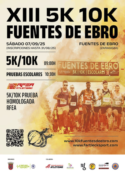 El municipio zaragozano de Fuentes de Ebro acogerá la XIII edición de la 10K y 5K Fuentes de Ebro este 7 de septiembre.