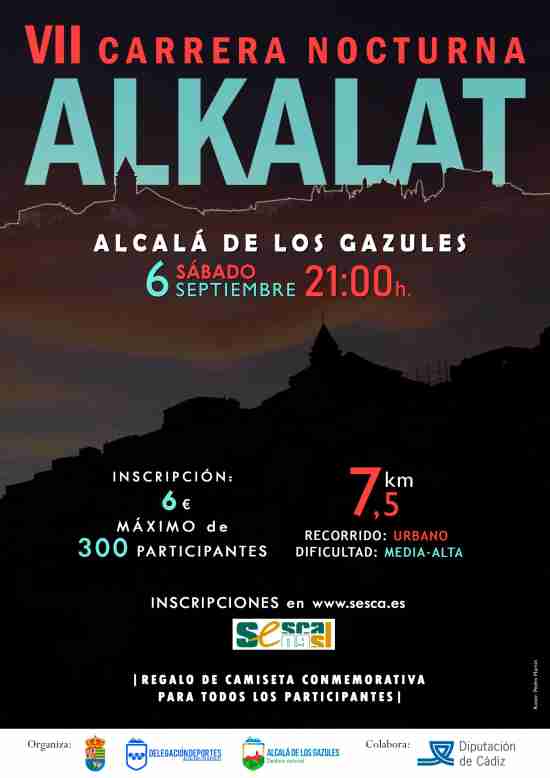 Las calles de Alcalá de los Gazules volverán a vibrar con la celebración de la VII Carrera Nocturna Alkalat.