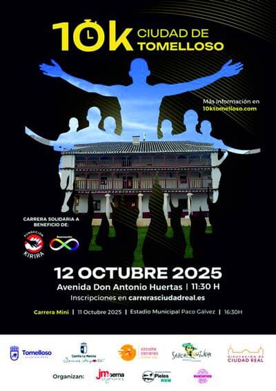 Las calles de Tomelloso se llenarán nuevamente de zapatillas, ilusión y deporte con la celebración de la 10K Ciudad de Tomelloso