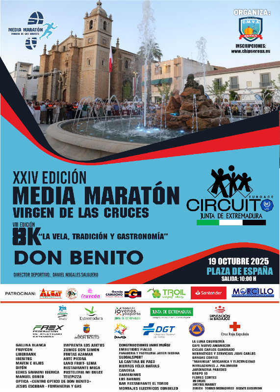 Don Benito (Badajoz) acogerá una nueva edición de una de sus pruebas más emblemáticas: la XXIV Media Maratón “Virgen de las Cruces”,