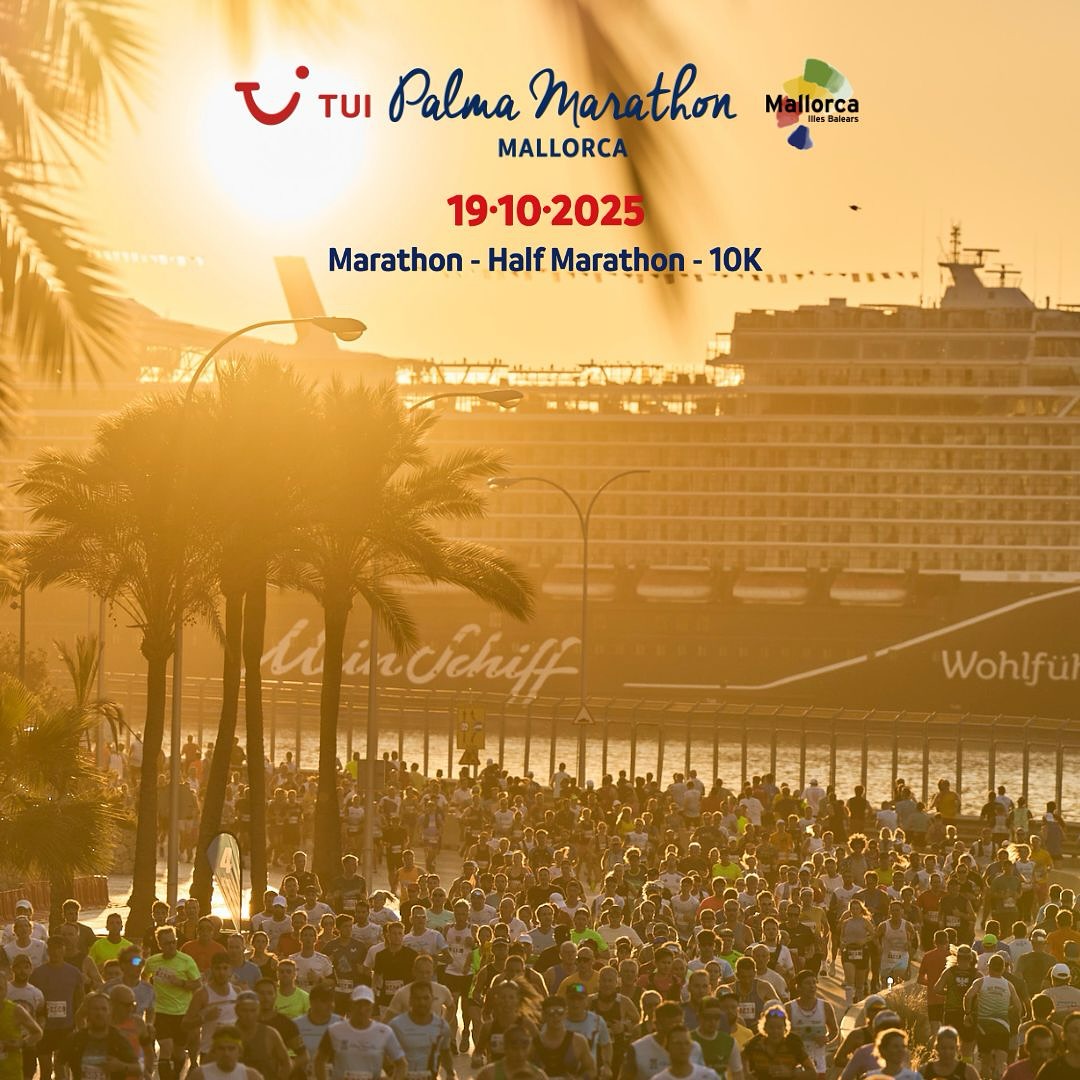 El 19 de octubre de 2025. A las 8:00 de la mañana, el sol empezará a asomar sobre el Parc de la Mar con el TUI Palma Marathon Mallorca.