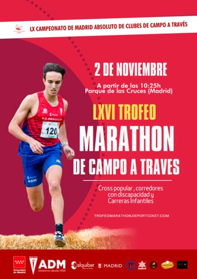 El próximo domingo 2 de noviembre de 2025, el 66º Trofeo Marathon de Campo a Través tomará el Parque de las Cruces de Carabanchel