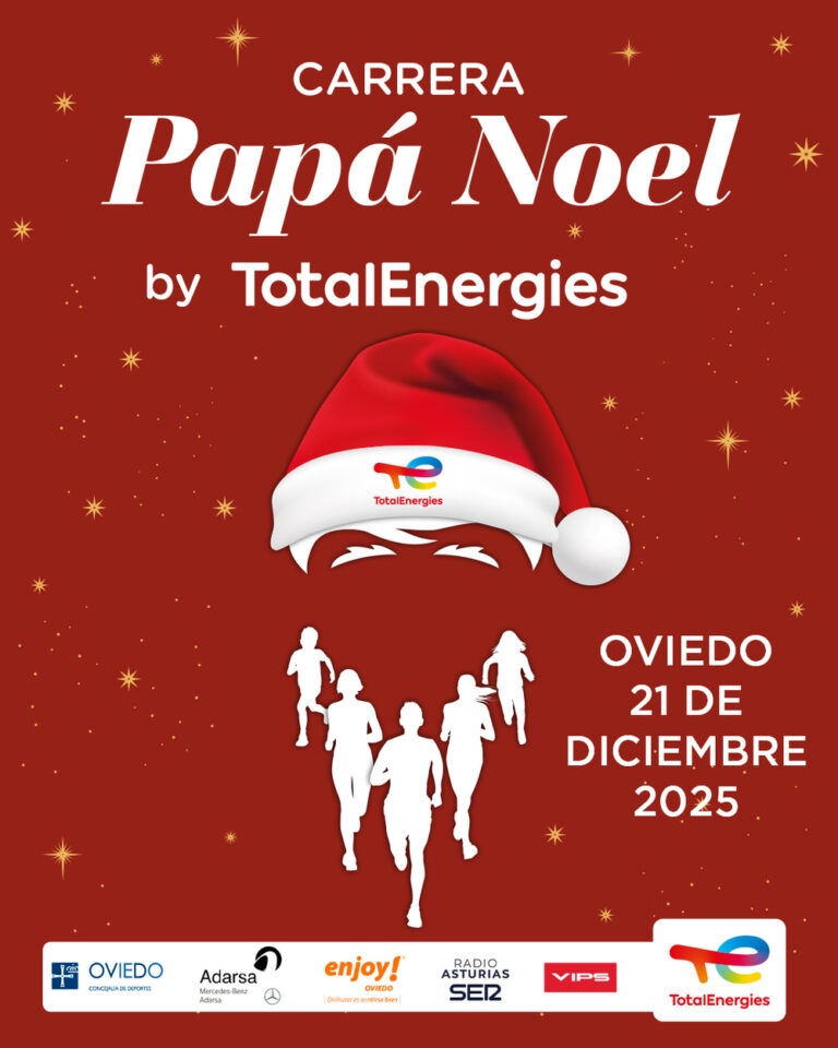 El domingo 21 de diciembre de 2025 se celebra una de las citas más entrañables del año: la Carrera Papá Noel Oviedo by TotalEnergies