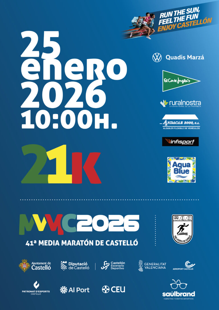 Este 25 de enero de 2026, la 41ª Media Maratón de Castelló vuelve más viva que nunca a las calles de la Comunidad Valenciana.