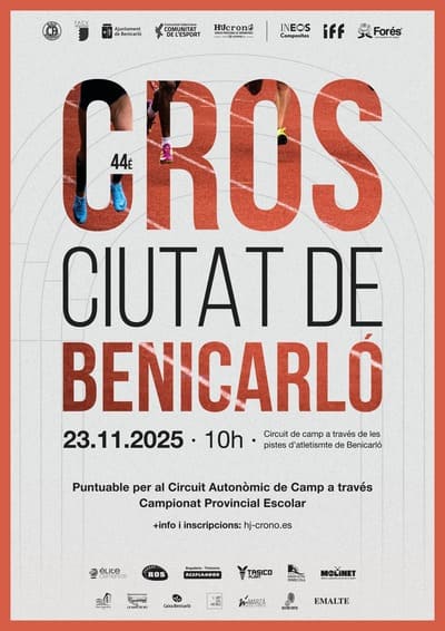 El próximo 23 de noviembre, Benicarló volverá a vibrar con una de sus citas deportivas más esperadas: el XLIV Cross Ciutat de Benicarló.