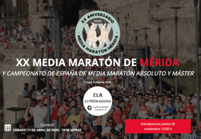 La Media Maratón de Mérida Patrimonio de la Humanidad llega en 2026 con un número redondo y muchas ganas de celebrarlo por todo lo alto