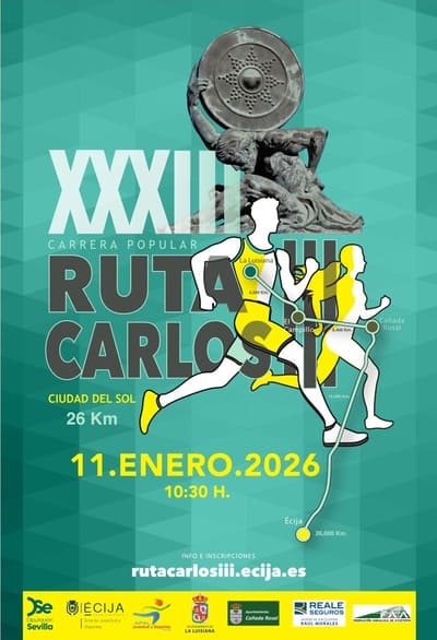 ¿Tienes planes para el domingo 11 de enero de 2026? se celebrará nada menos que la XXXIII Carrera Popular Ruta Carlos III – Ciudad del Sol.