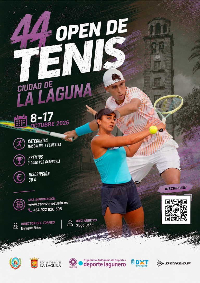 El Open Ciudad de La Laguna se disputará del 8 al 17 de octubre en la Casa de Venezuela, en Tenerife, repartirá 6.000 euros en premios