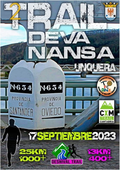 II Trail Deva Nansa 25k 2023, un recorrido de aproximadamente 25 kilómetros y un desnivel positivo de 1000 metros.